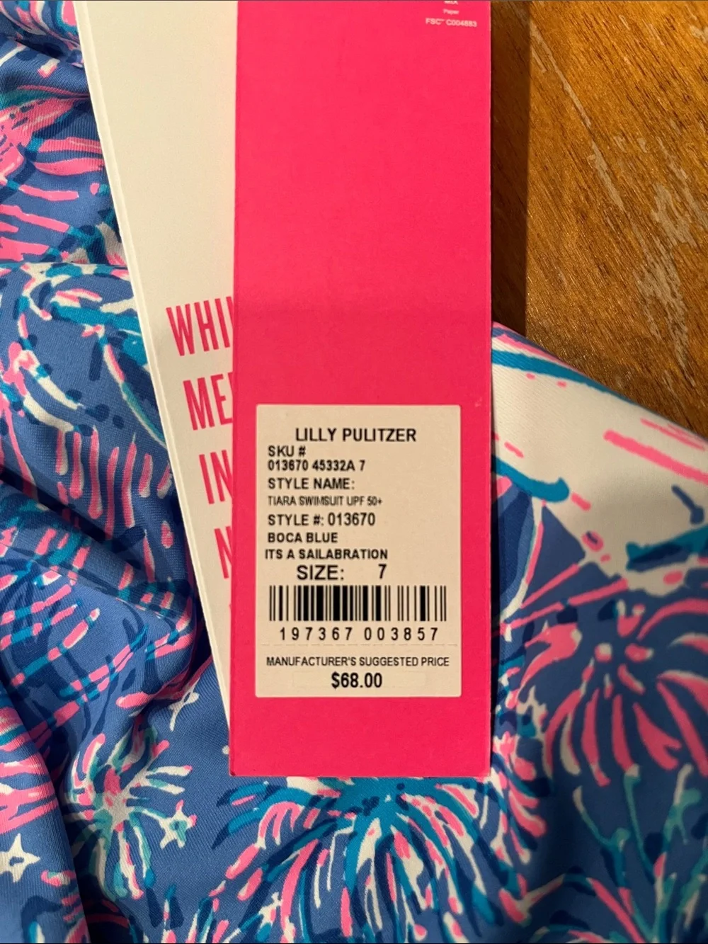 Lilly Pulitzer NWT Girls' Boca Blue It’s a Sailabration One-Piece Swimsuit